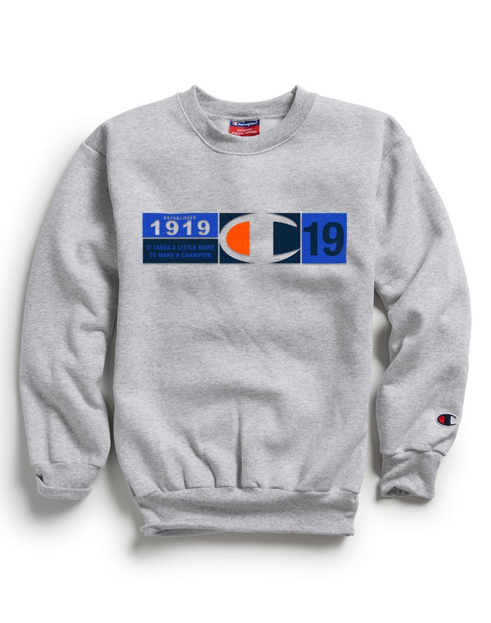 Champion Double Dry Knockout C Logo Sweatshirt Jongens - Grijs - Belgie 9042CANRV